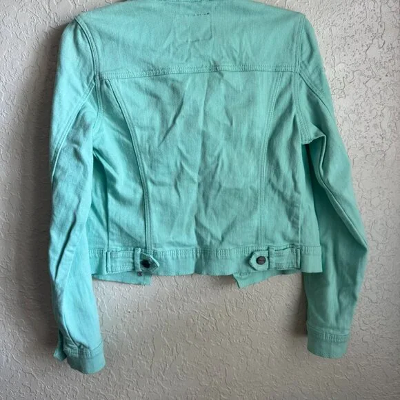 Sanctuary Anthropologie Mint Green Denim Jacket - Picture 5 of 5